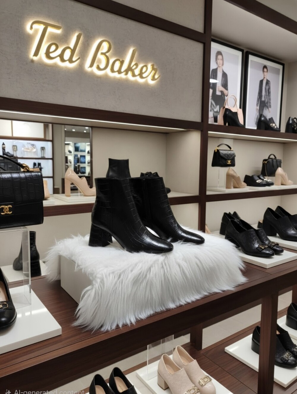 TED BAKER LONDON WOMEN'S SZ 38.5  CROC PRINT LEATHER ANKLE BOOTIES BOOTS $595